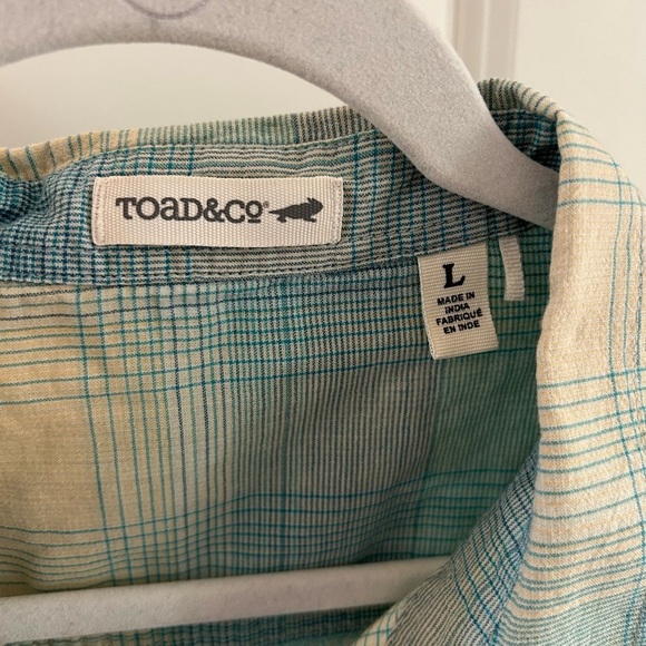 Toad & Co Aquifer Airbrush Long Sleeve Deco button down. Organic cotton. EUC. L - Picture 6 of 11